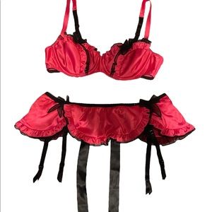 SOLD ON MERCARI Cacique Pink Lingerie Maid Set